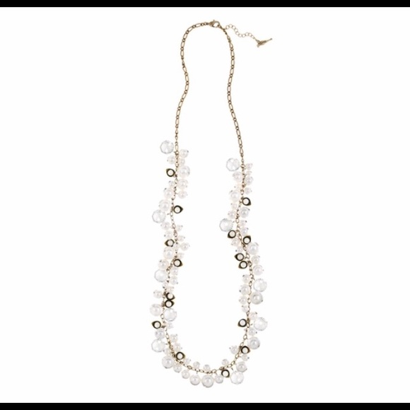 Pearl + Crystal Drops Long Necklace - Picture 3 of 3